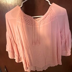 Barely used pink shirt with designs!
